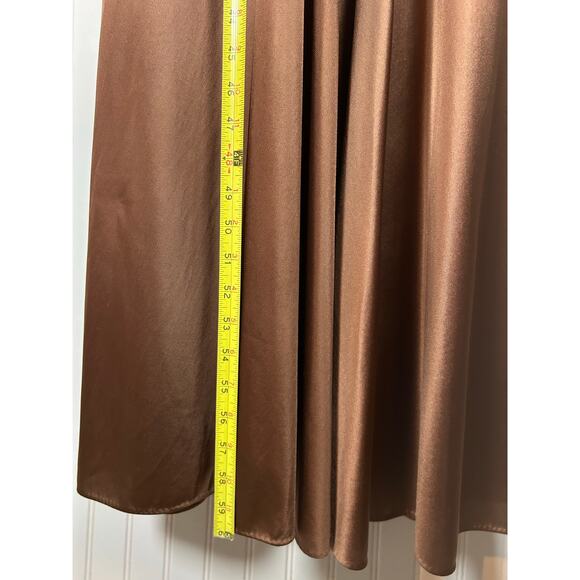 Vtg Hippie 70s Style Very Wide Legged Brown Jumpsuit Halter Back Babydoll Sz M - Picture 6 of 11